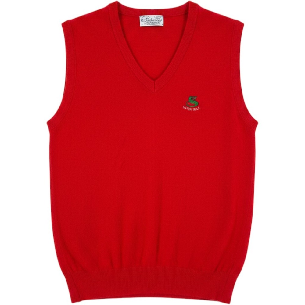 Pickering Sweater Vest Womens L Sweater Vest Red Gator Hole V-Neck Acrylic